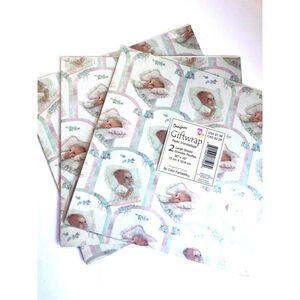 Vintage Baby Shower Gift Wrap Fantastik New